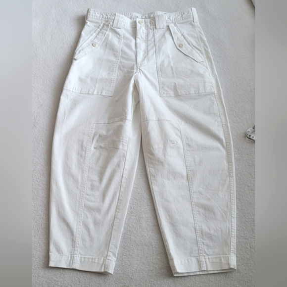 High Rise Big Pockets Utility Pants EUC Off-White 8 SHORT | Banana Republic - Picture 2 of 16